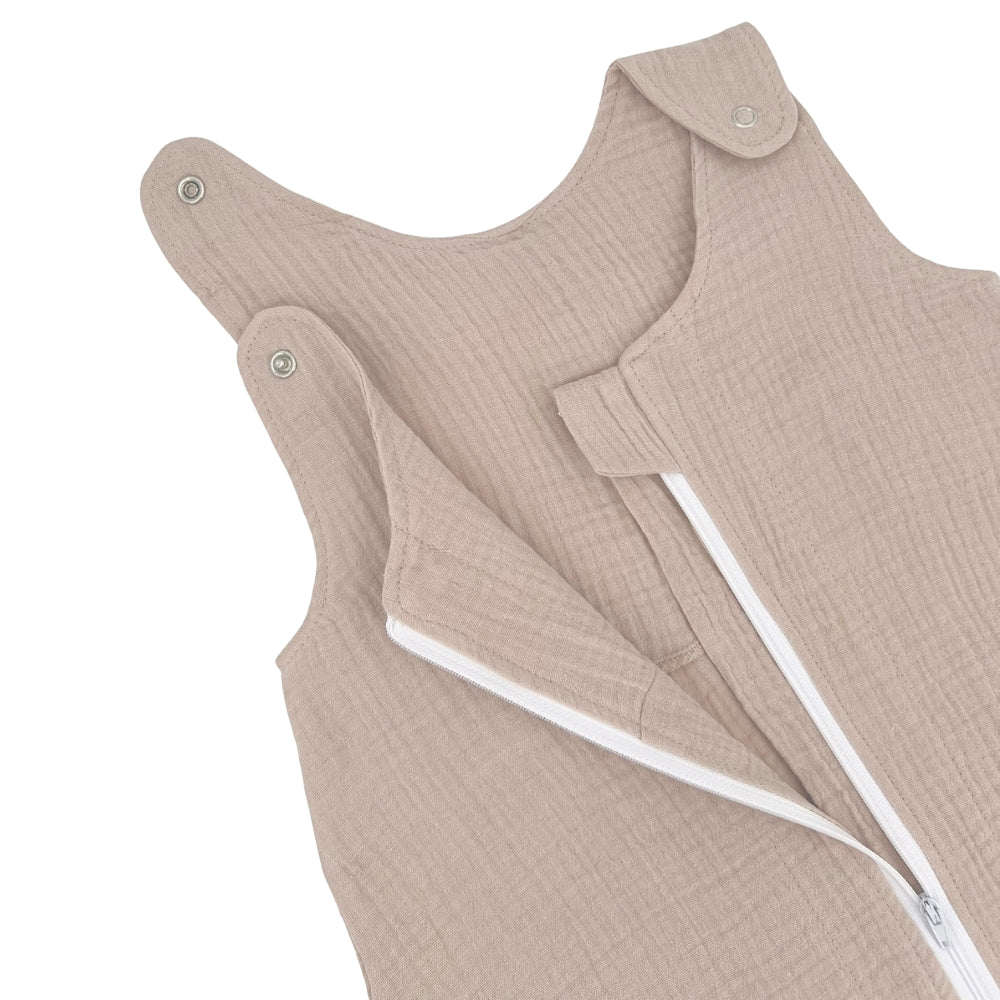 Sac de dormit copii 0.3 tog, din Muselina, Soft Sand - 70 cm