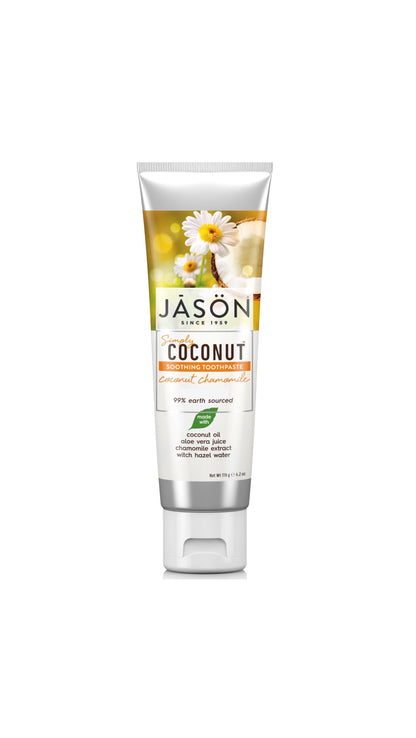 Pastă de dinți sensibili -  cu cocos și mușețel - Jason 119 g