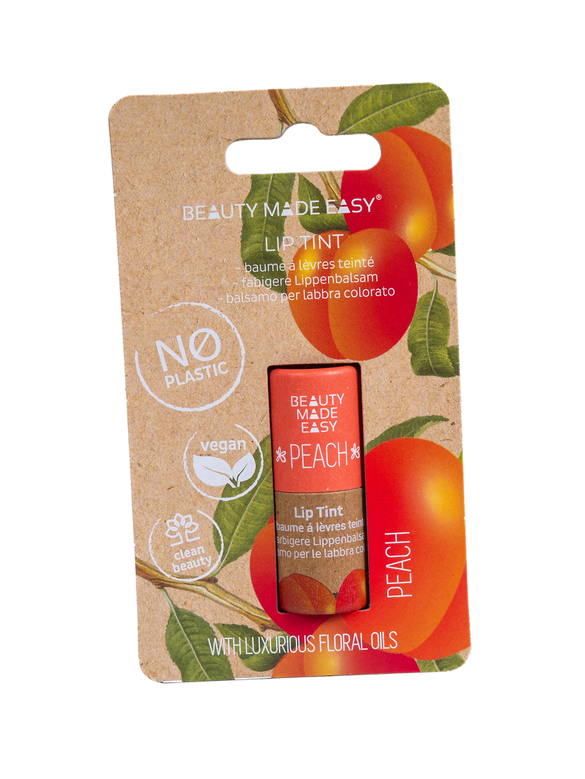 Balsam buze nuanțat, vegan, zero plastic, Peach, Beauty Made Easy, 5.5 g