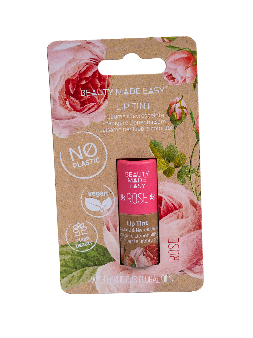 Balsam buze nuanțat, vegan, zero plastic, Rose, Beauty Made Easy, 5.5 g