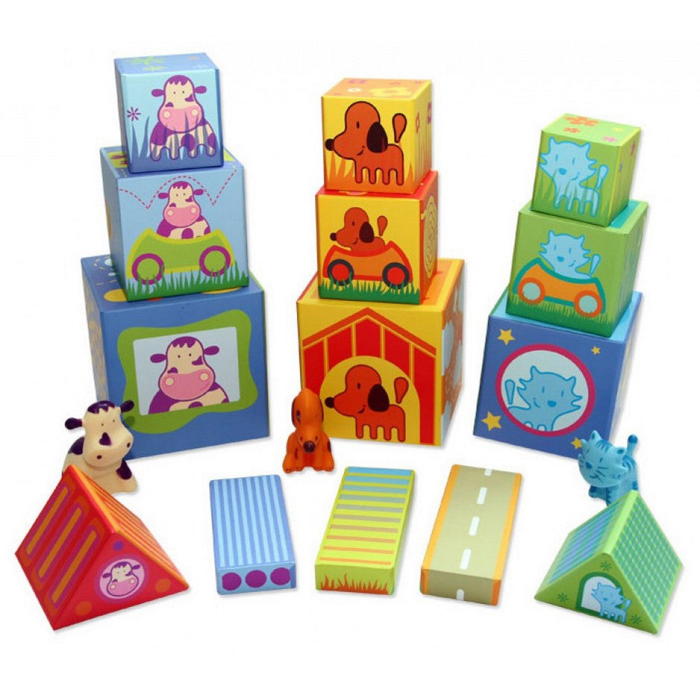 Cuburi de construit cu animale Cubanimo Djeco