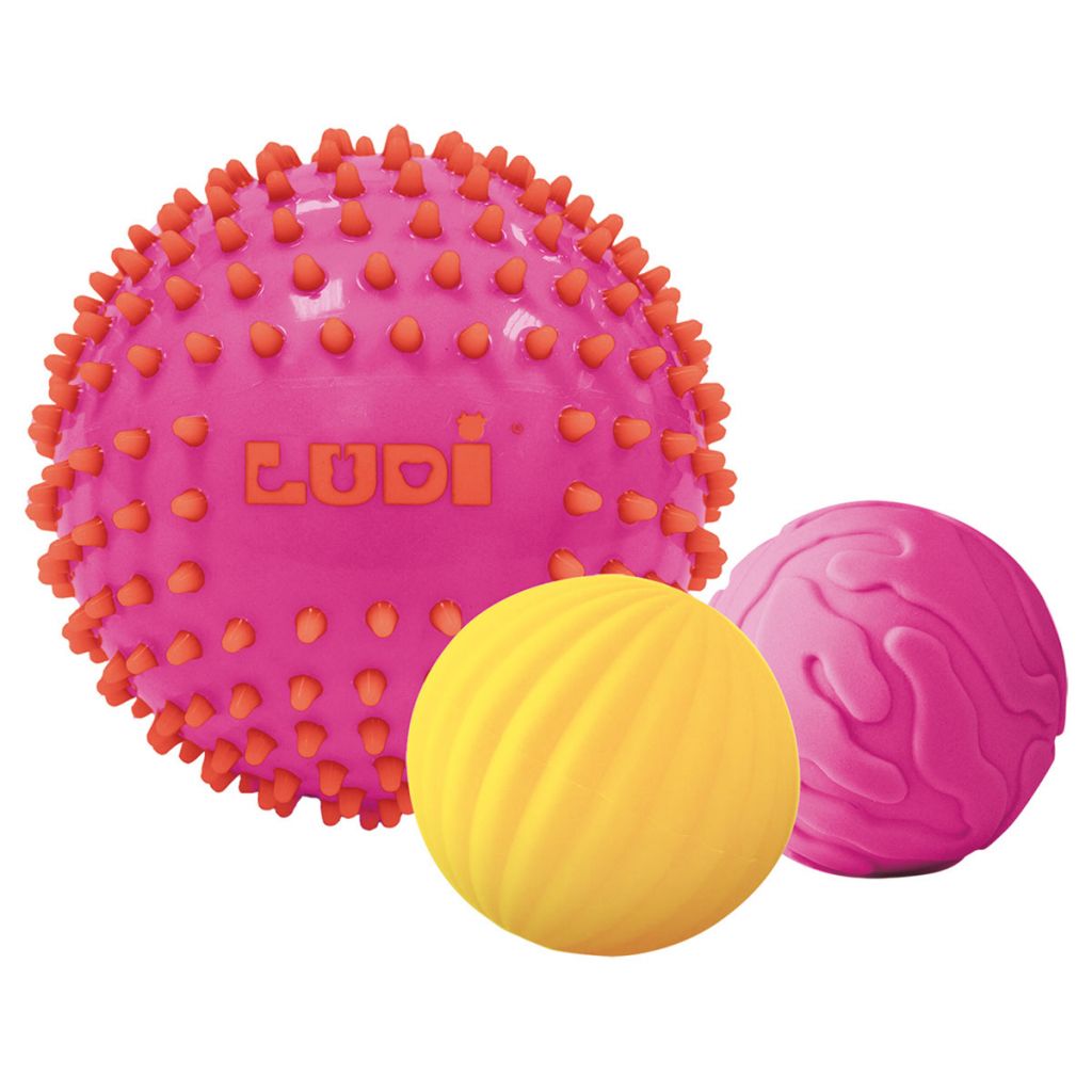 Set de 3 mingii senzoriale Roz, Ludi