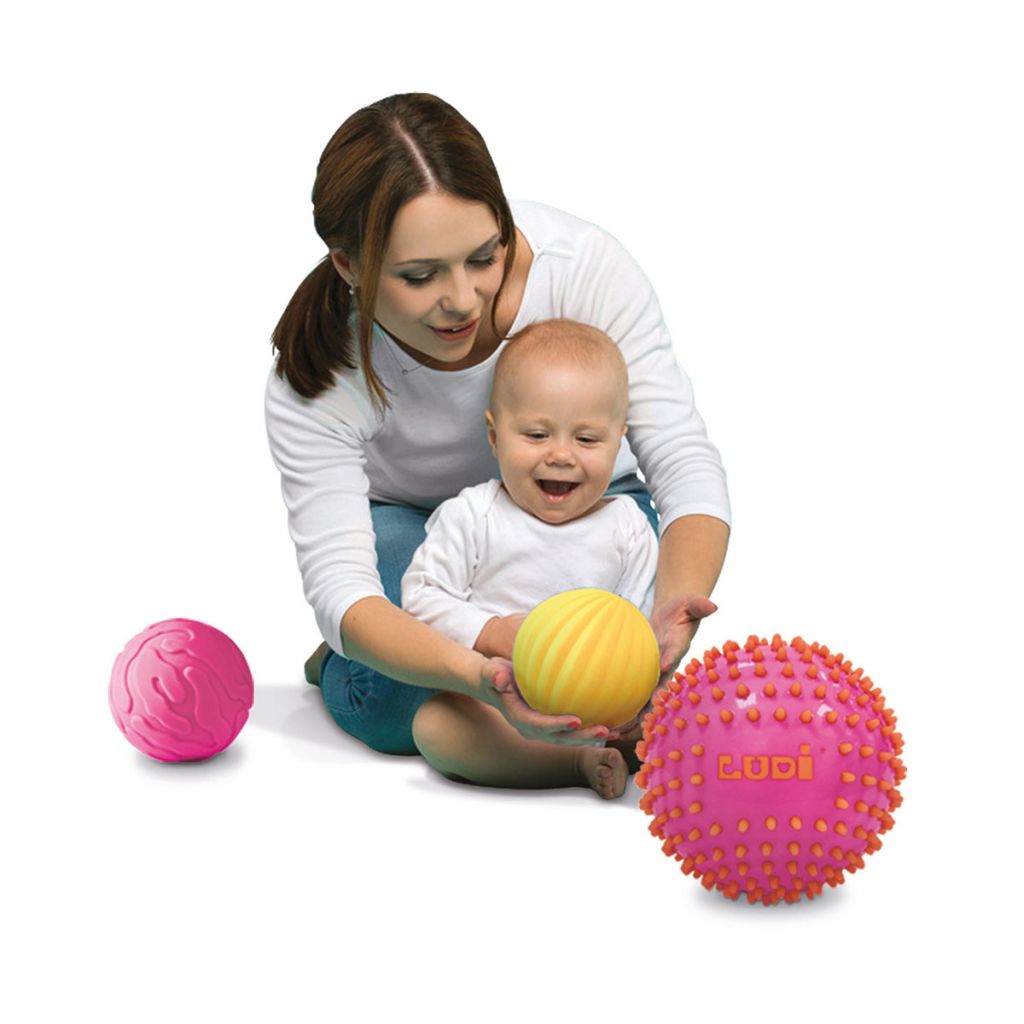Set de 3 mingii senzoriale Roz, Ludi