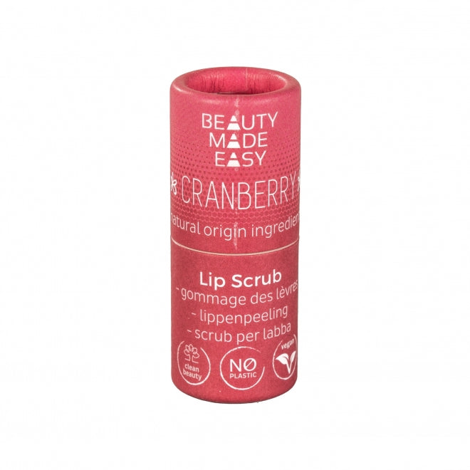 Scrub pentru buze, zero plastic, Cranberry, Beauty Made Easy, 6g