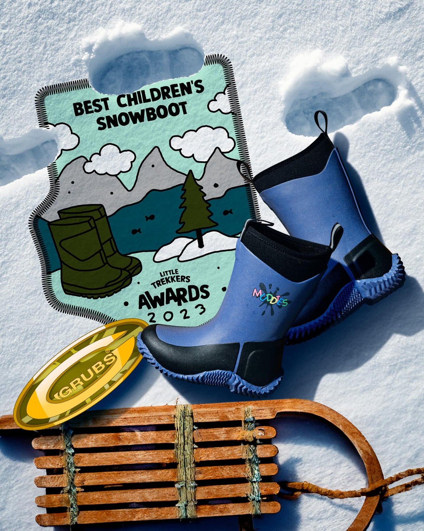 Cizme Grubs Muddies® Icicle Kids & Youths 5.0™ - Navy