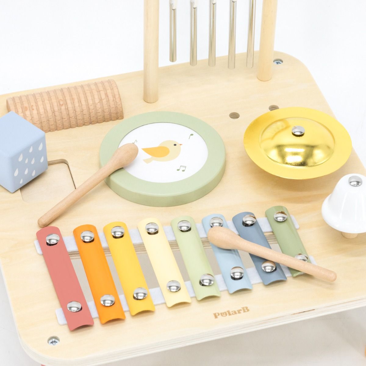 Măsuță muzicală Montessori, 7 instrumente din lemn, Polar B