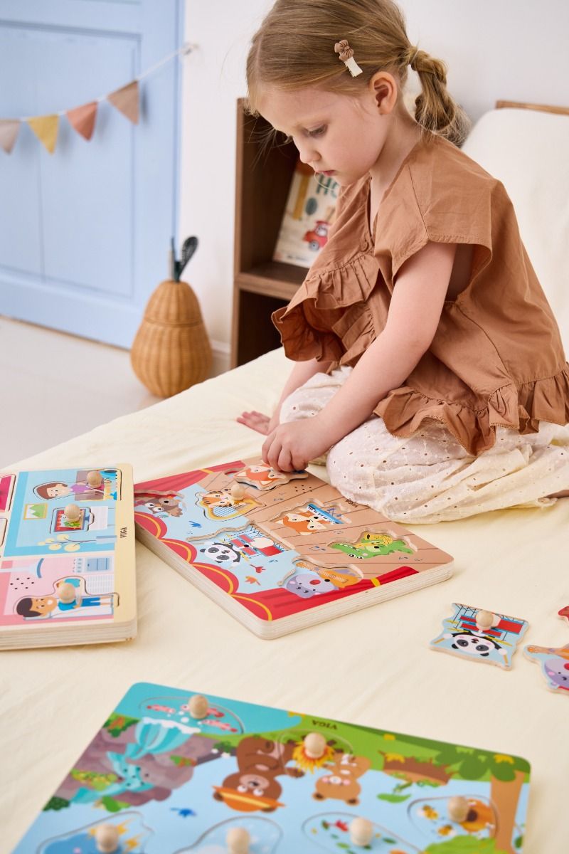 Puzzle cu Sunete – Animale din Junglă, Viga