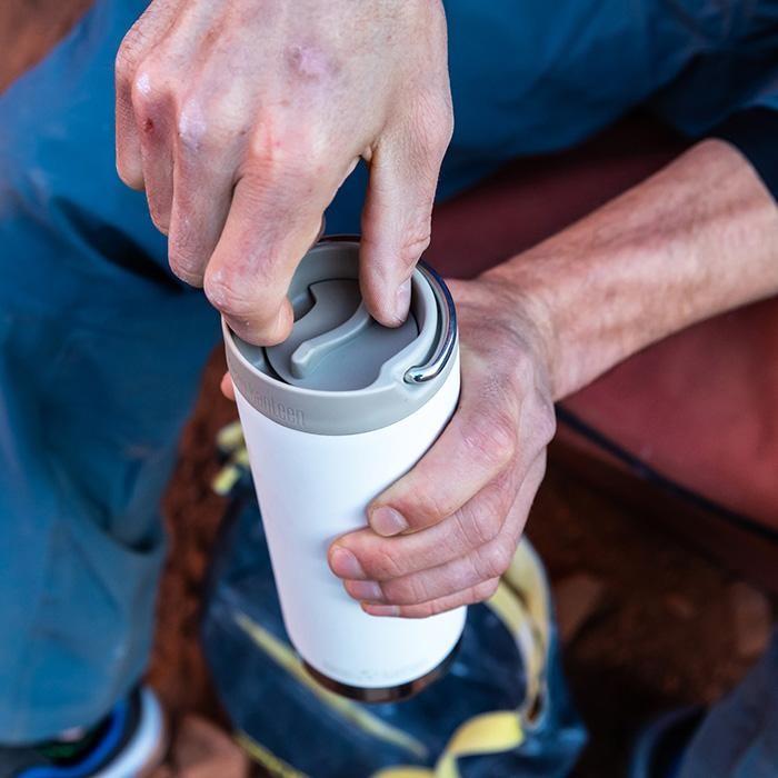 Cană termoizolantă 473 ml cu capac Cafe Cap - Klean Kanteen - TKWide Blue Tint