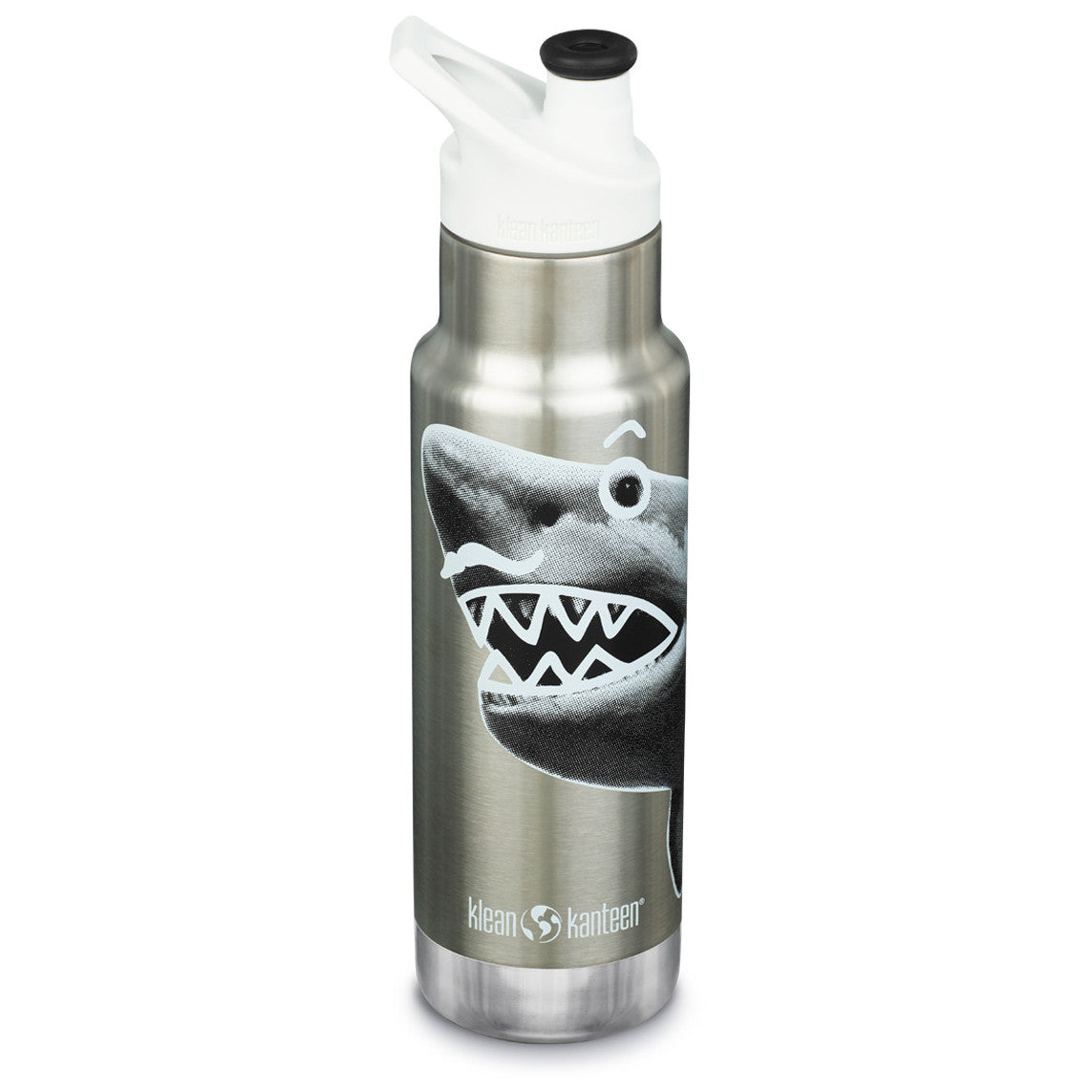 Recipient termos din oțel inoxidabil 355 ml cu capac Sport - Klean Kanteen - Kid Classic Narrow Mr. Shark