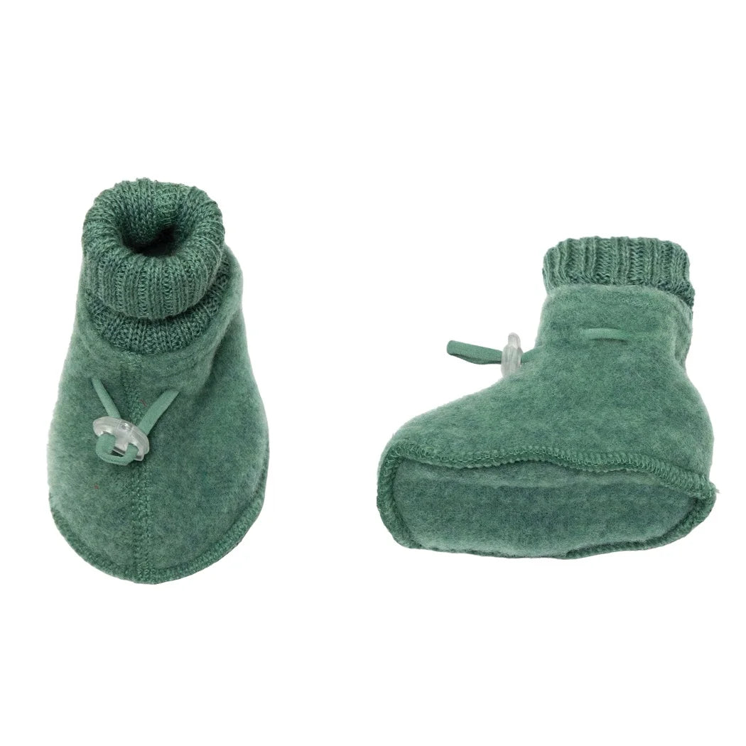 Joha - Botoșei din lână merinos tip fleece - Green