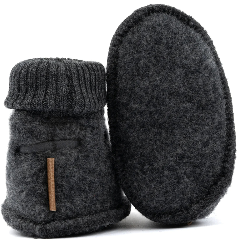 Botoșei Mikk-line din fleece lână merinos - Anthracite Melange