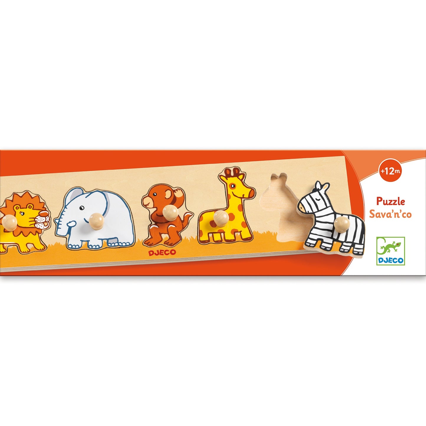 Puzzle Djeco cu buton Savana