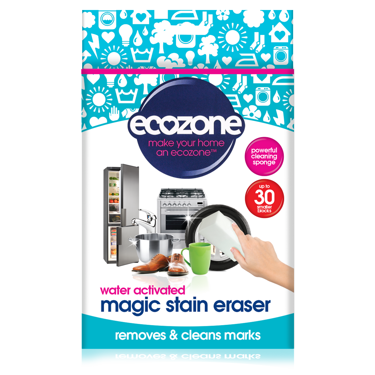 Burete Magic Stain universal pt curățarea suprafețelor (doar cu apă) -  Ecozone 2 buc