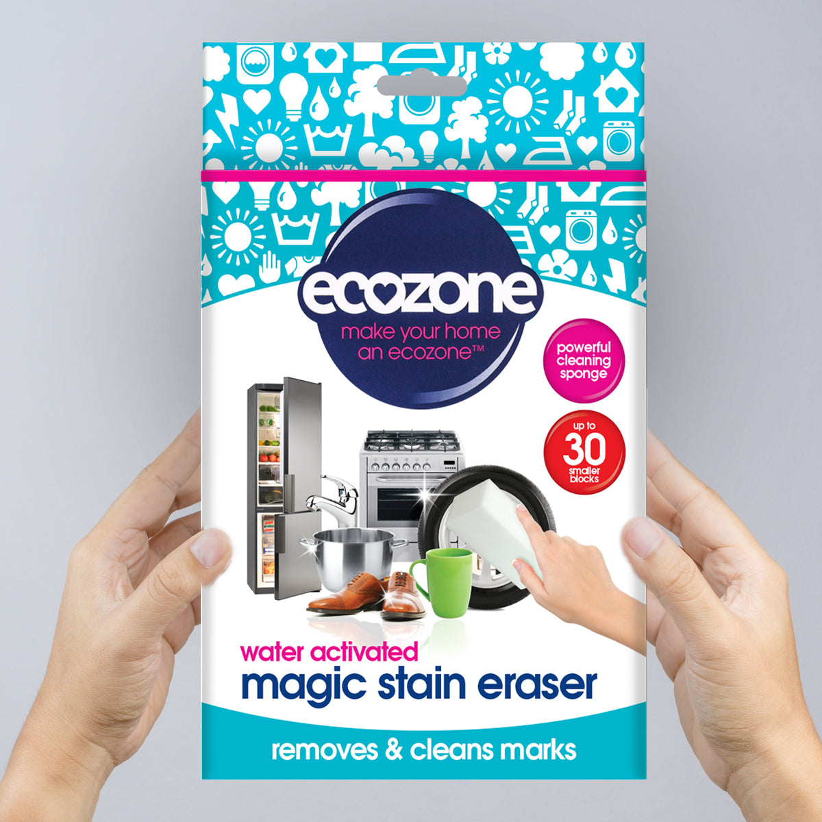 Burete Magic Stain universal pt curățarea suprafețelor (doar cu apă) - Ecozone 2 buc