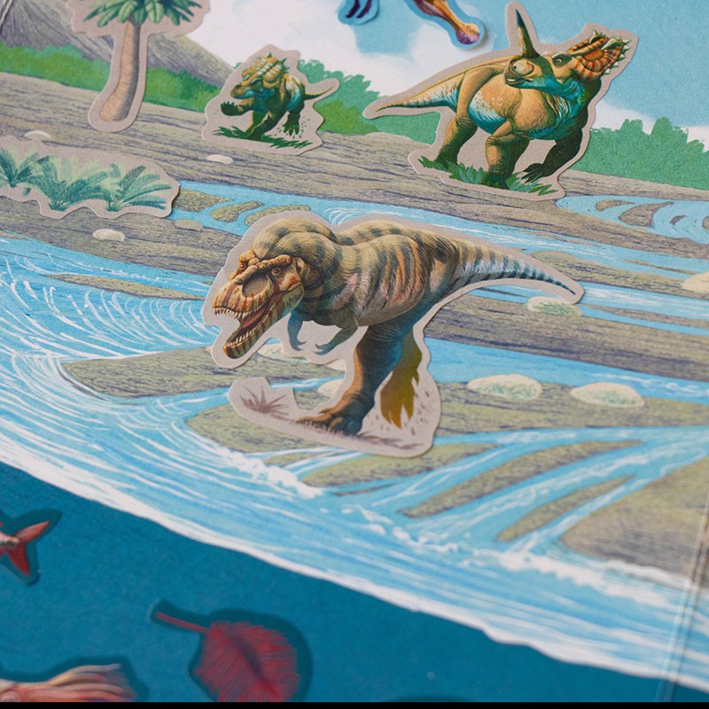 Set cu abțibilduri repoziționabile Dinozauri, Londji