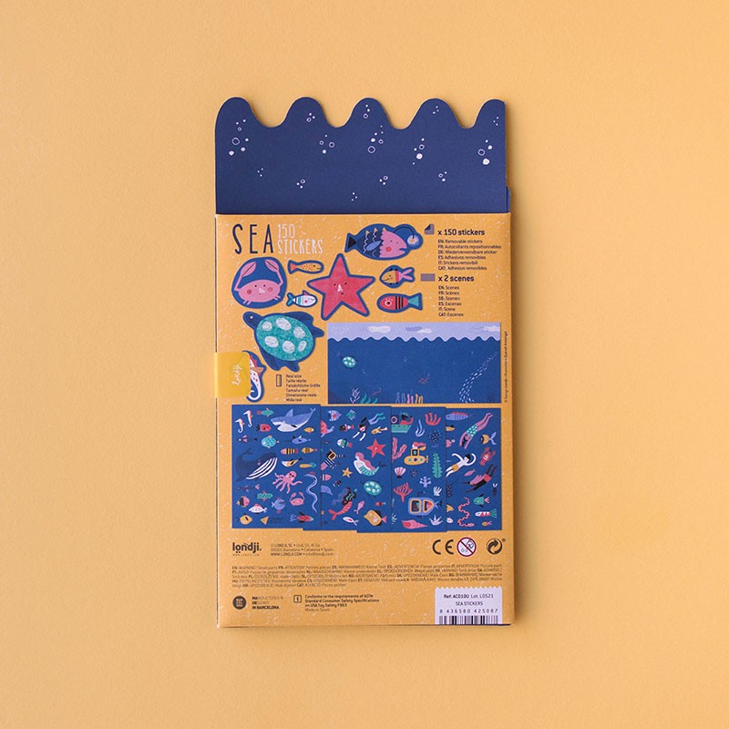 Set cu abțibilduri repoziționabile Londji, La mare