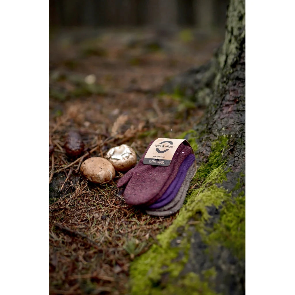 Mănuși Mikk-line tricotate cu lână - set de 3 perechi: Nightshade - Chocolate Chip - Rosé Brown