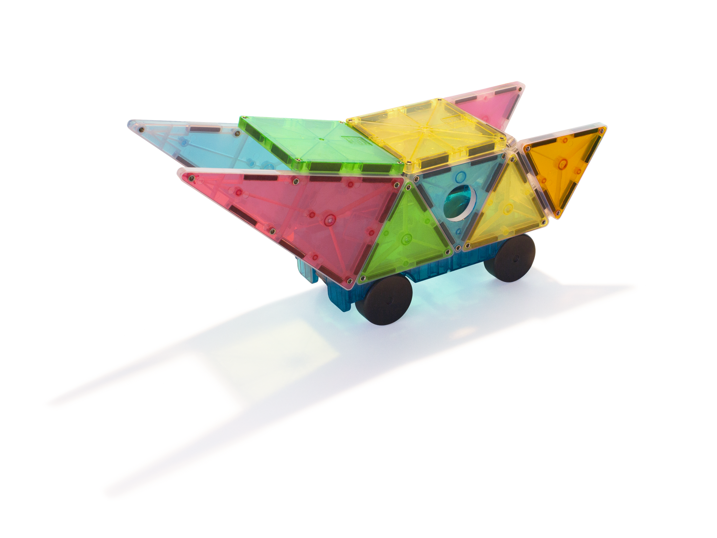 MAGNA-TILES Grand Prix, set magnetic 50 de piese cu mașinuțe