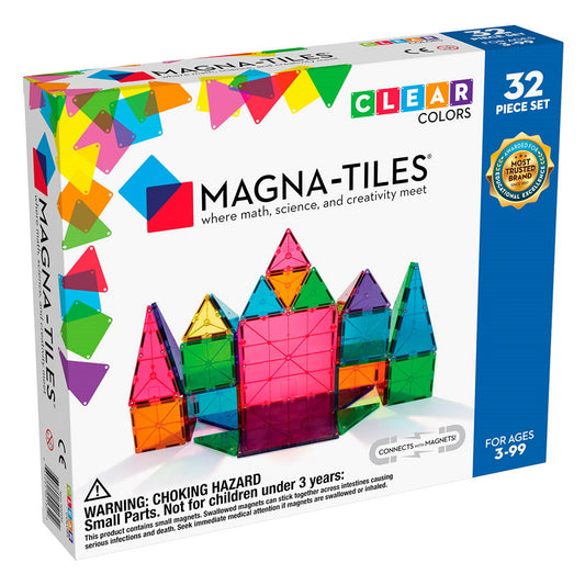 Set MAGNA-TILES - 32 piese magnetice de construcție transparente colorate