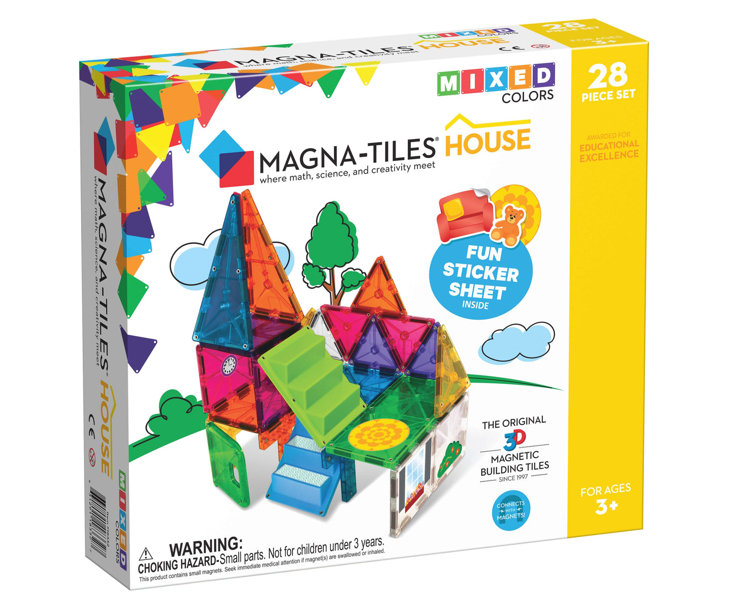 Magna-Tiles House set magnetic cu autocolante (28 piese)