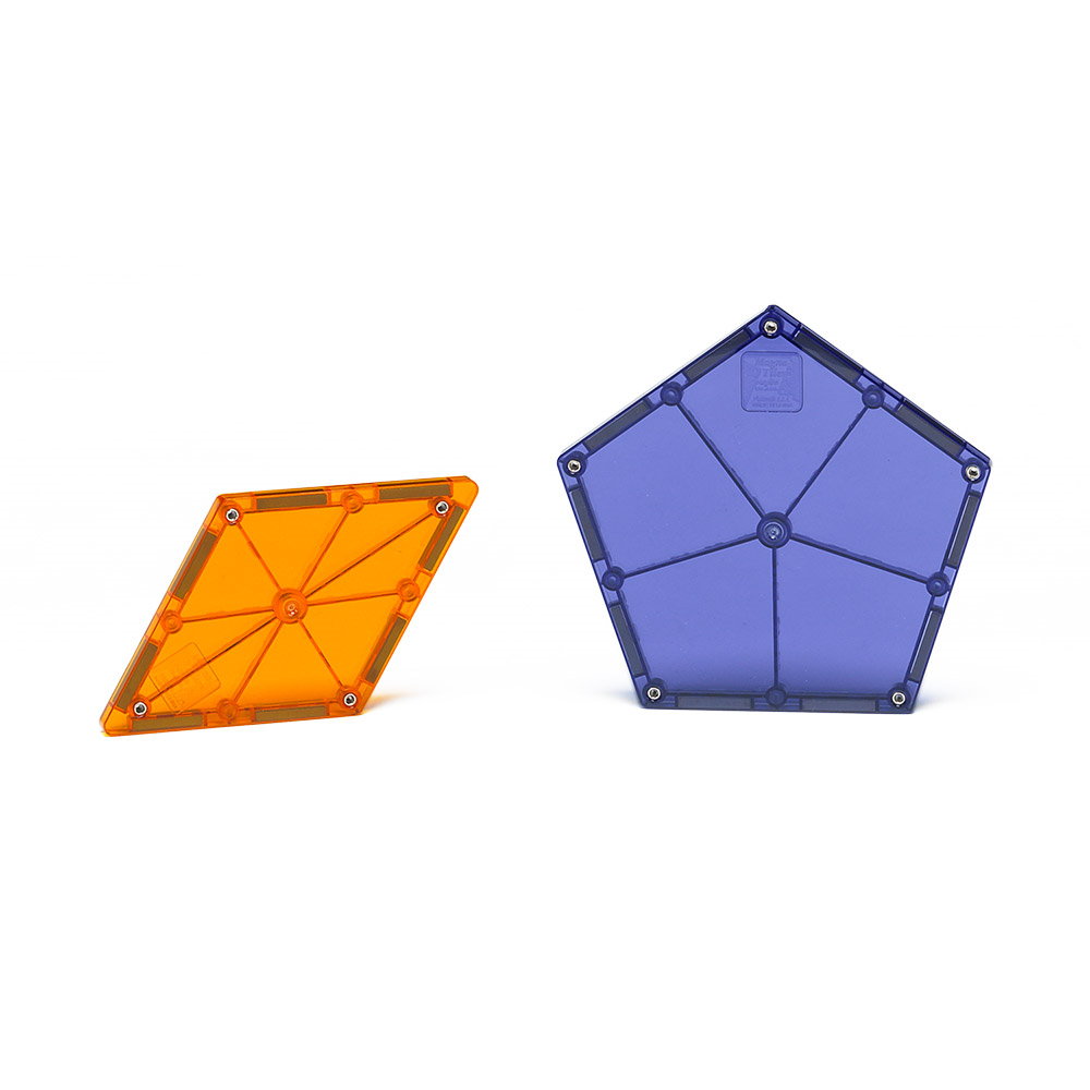 Set Magna-Tiles de extindere - 8 poligoane magnetice de construcție transparente colorate