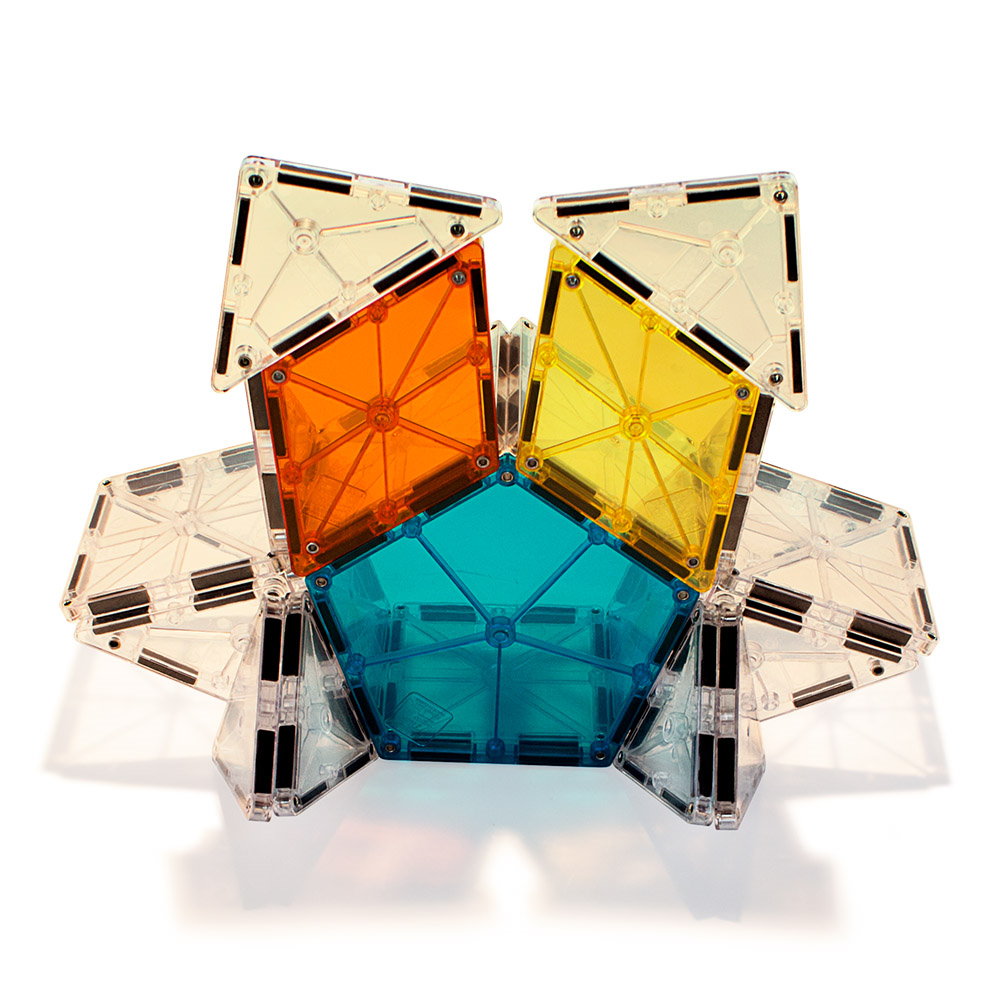 Set MAGNA-TILES de extindere - 8 poligoane magnetice de construcție transparente colorate