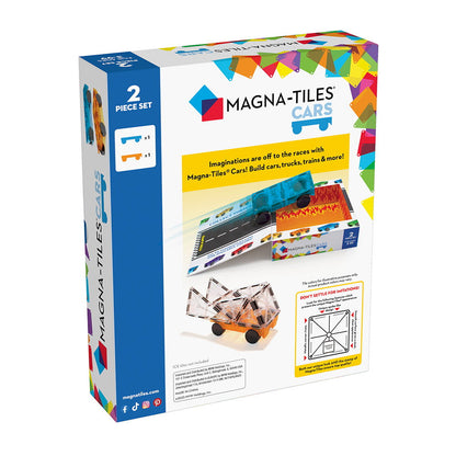 Magna-tiles Extensie, 2 mașinuțe albastru și portocaliu