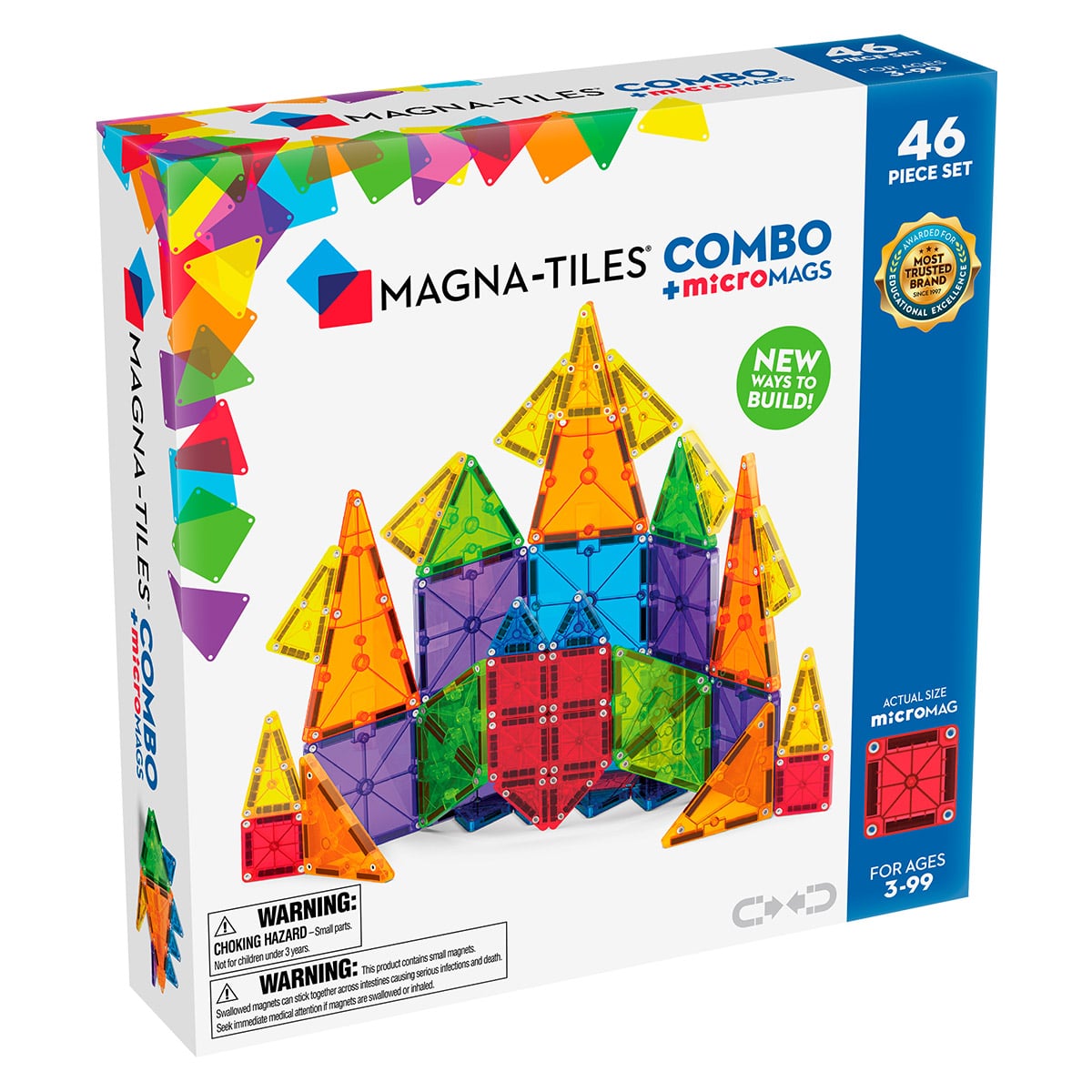 MAGNA-TILES Combo + microMAGS, 46 piese