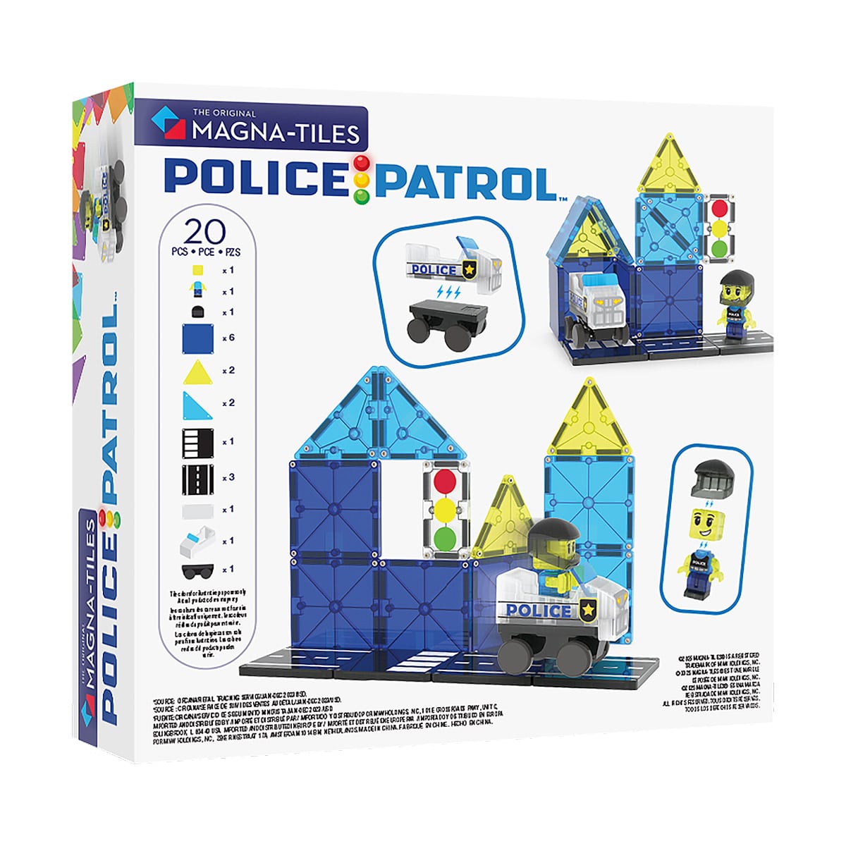 MAGNA-TILES Police Patrol, 20 piese