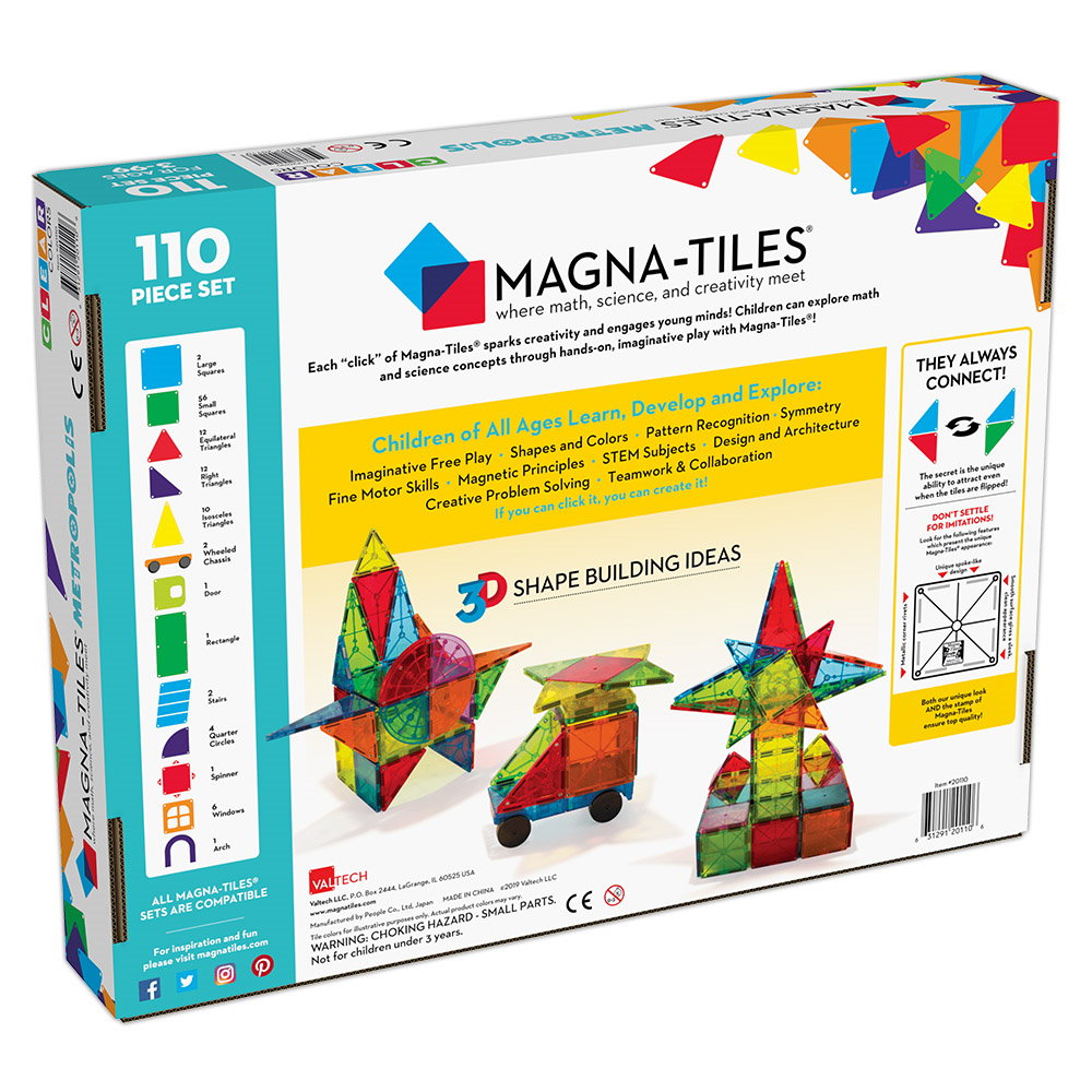 MAGNA-TILES Metropolis, set magnetic (110 piese)