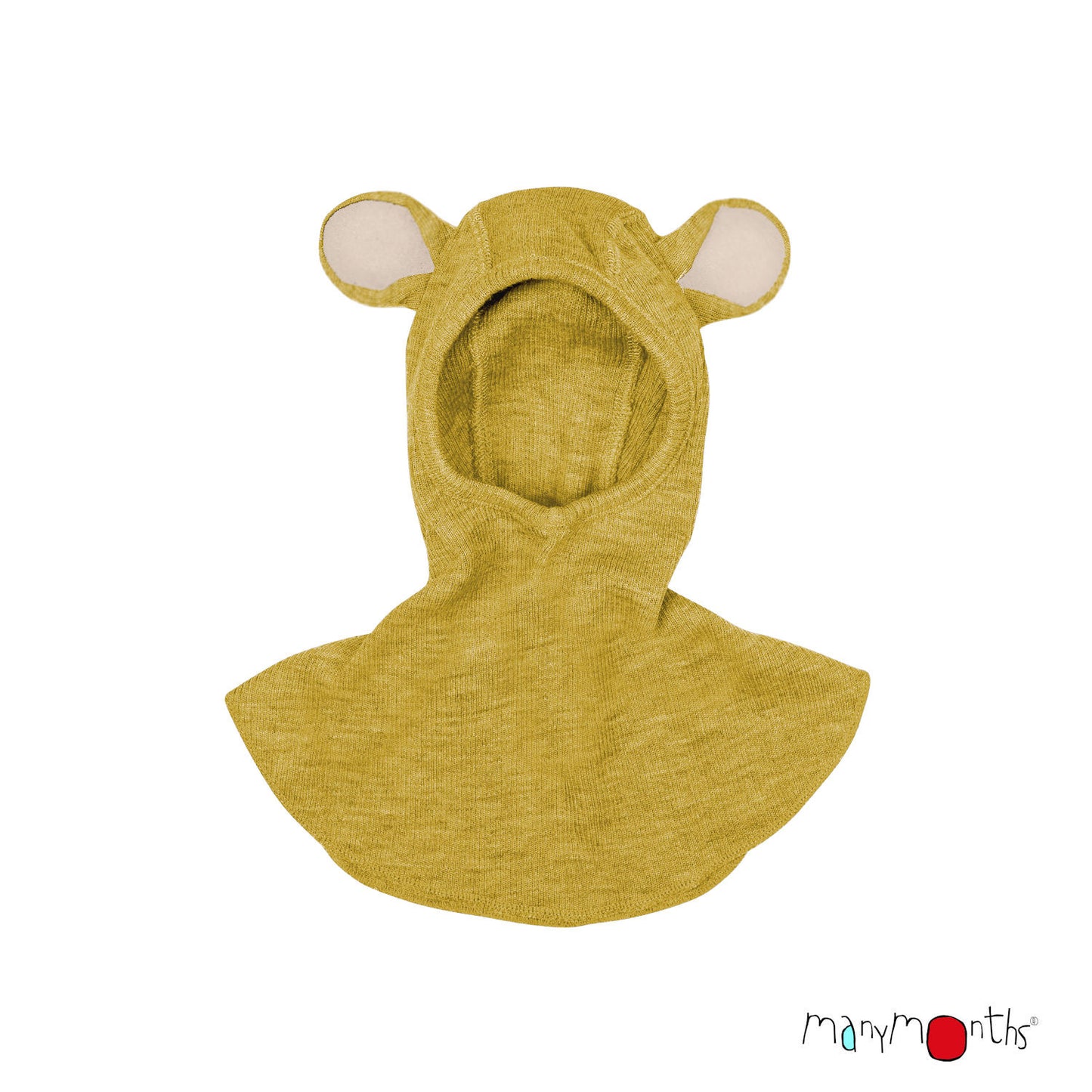 Cagulă ManyMonths Unique Teddy Bear din lână merinos - Axolotl Yellow