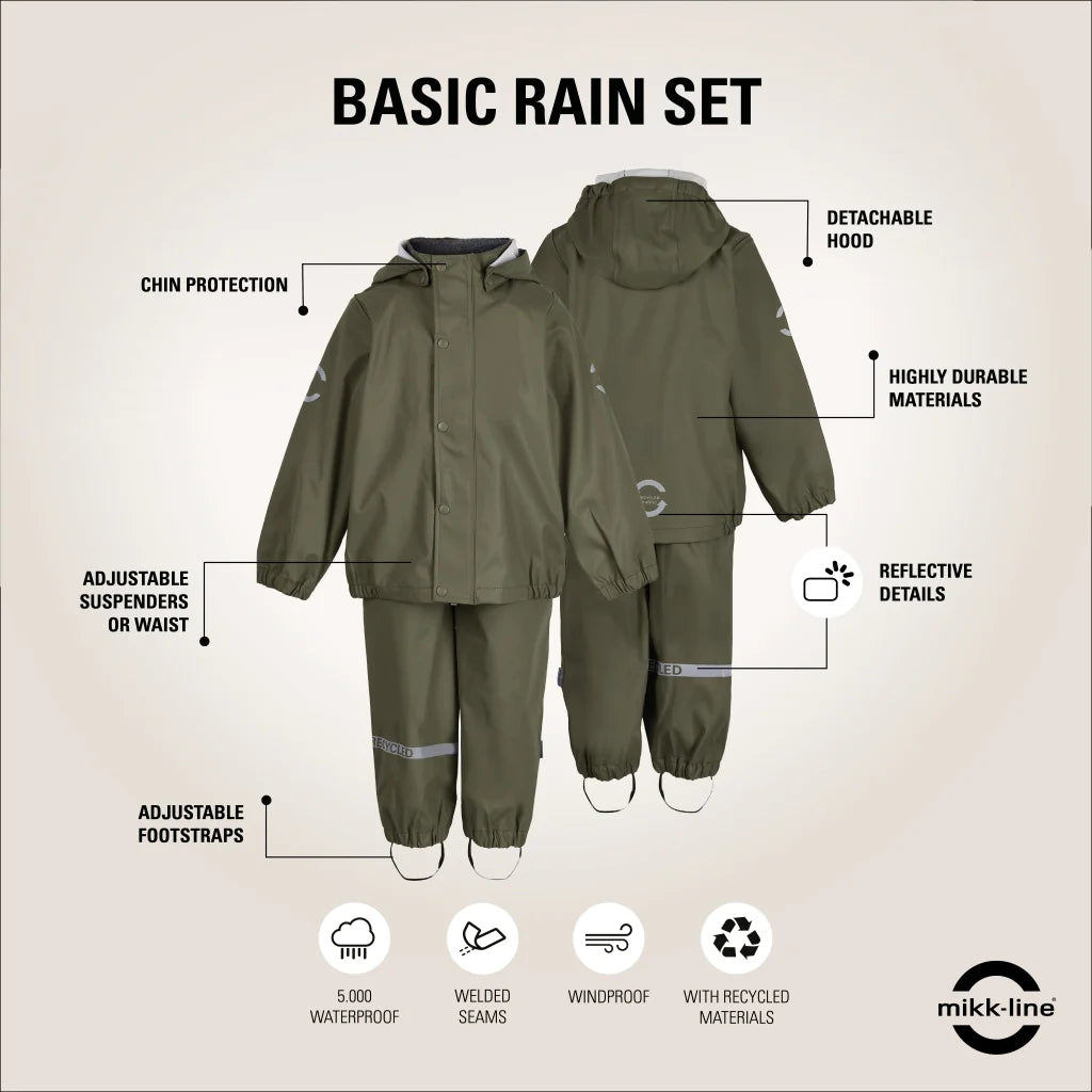 Set de ploaie Mikk-line - PU - Recycled - Dusty Olive