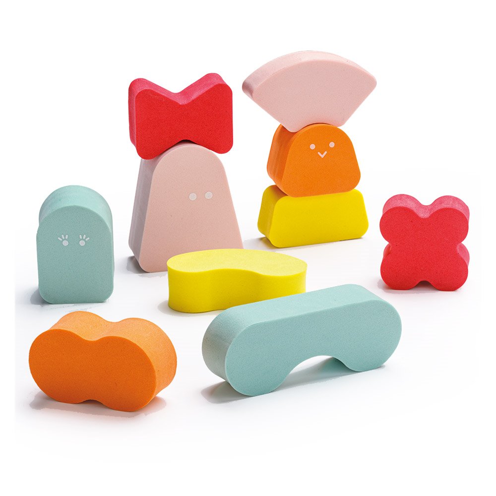 Blokki, joc de stivuire din spumă, coral pink, Quut Toys