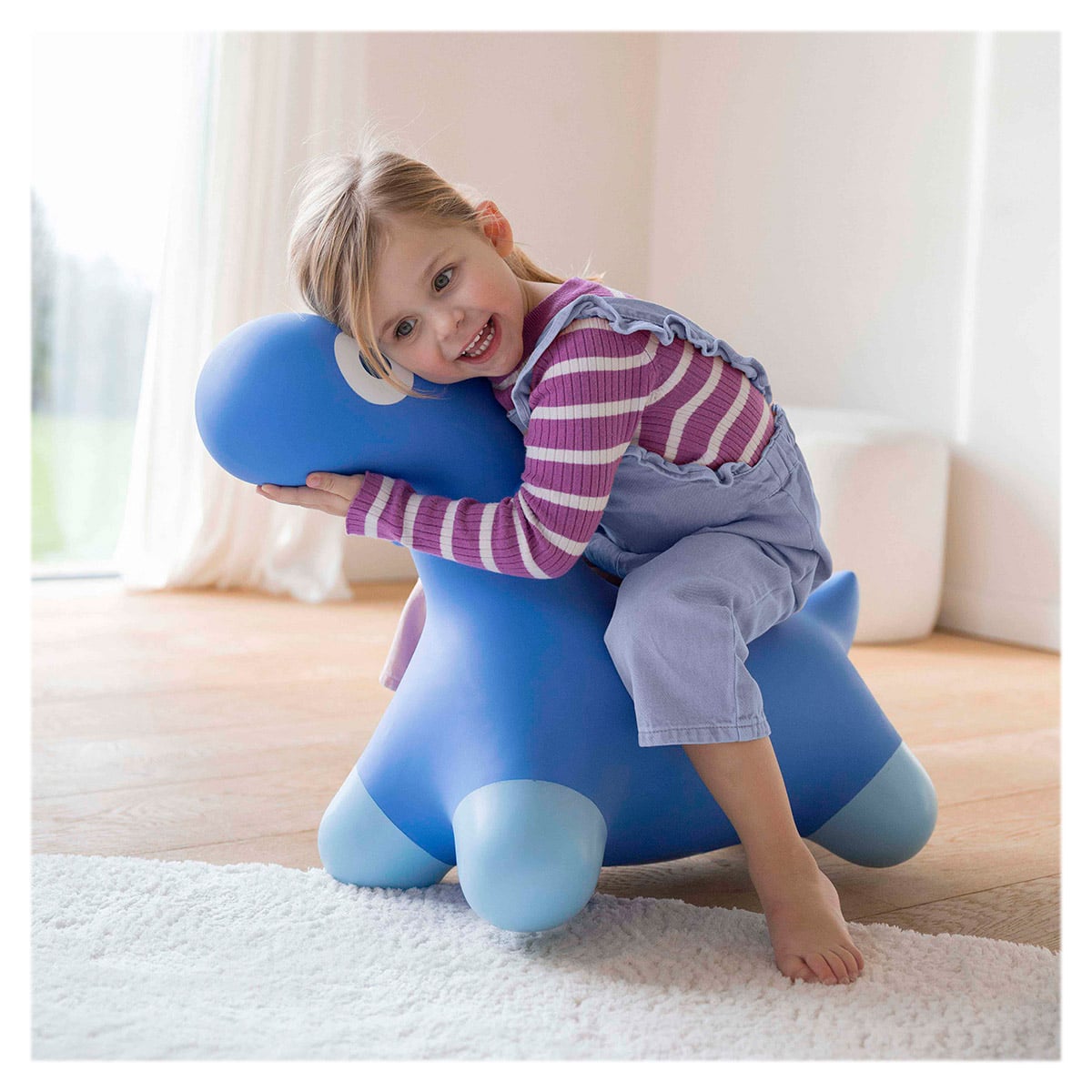 Hoppi Dino, dinozaur gonflabil sǎltǎreț, albastru, Quut toys