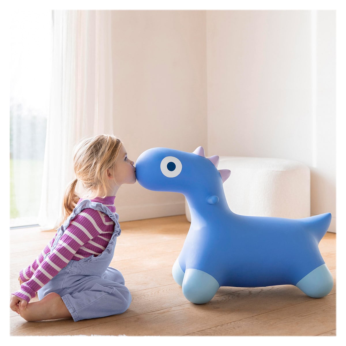 Hoppi Dino, dinozaur gonflabil sǎltǎreț, albastru, Quut toys