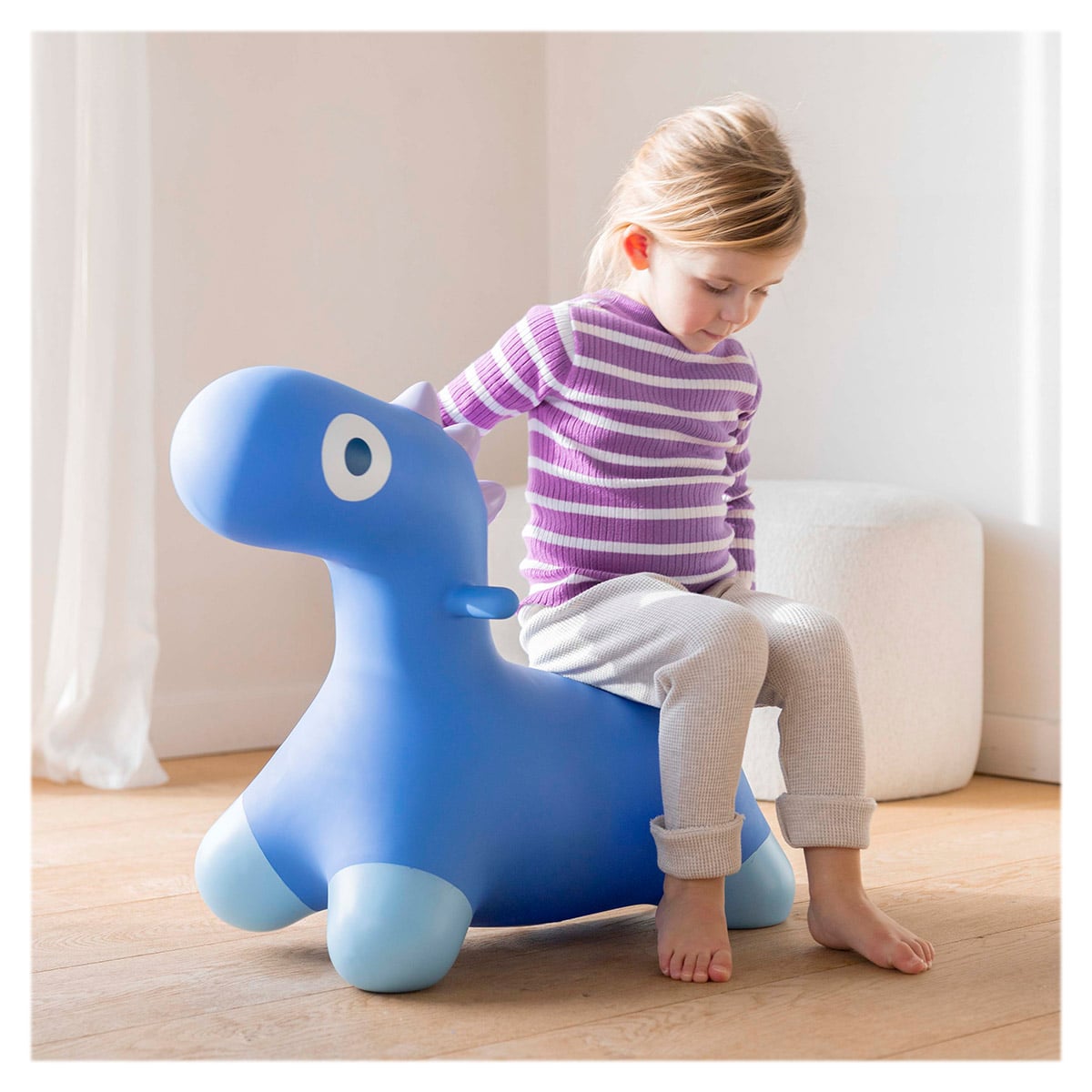 Hoppi Dino, dinozaur gonflabil sǎltǎreț, albastru, Quut toys