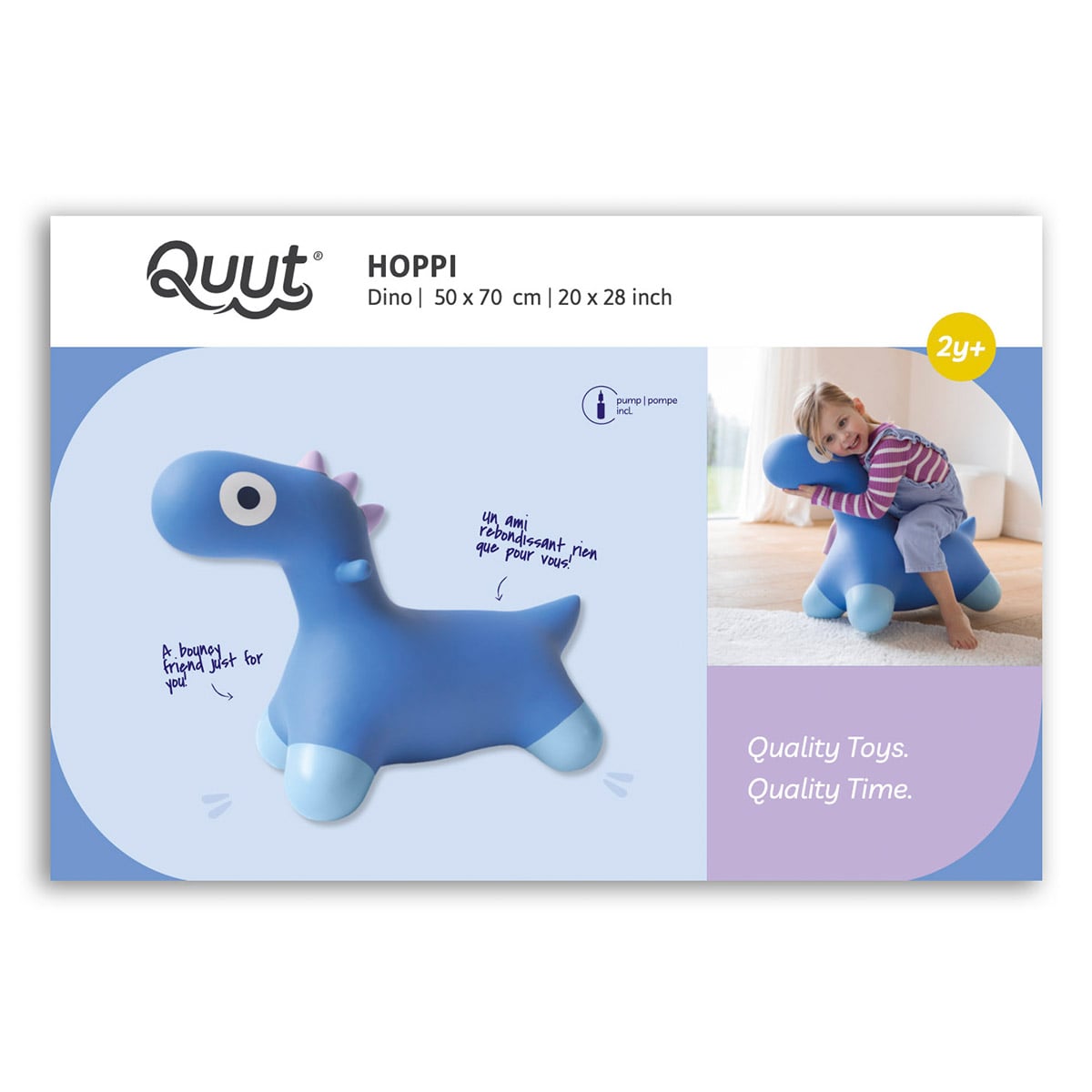 Hoppi Dino, dinozaur gonflabil sǎltǎreț, albastru, Quut toys