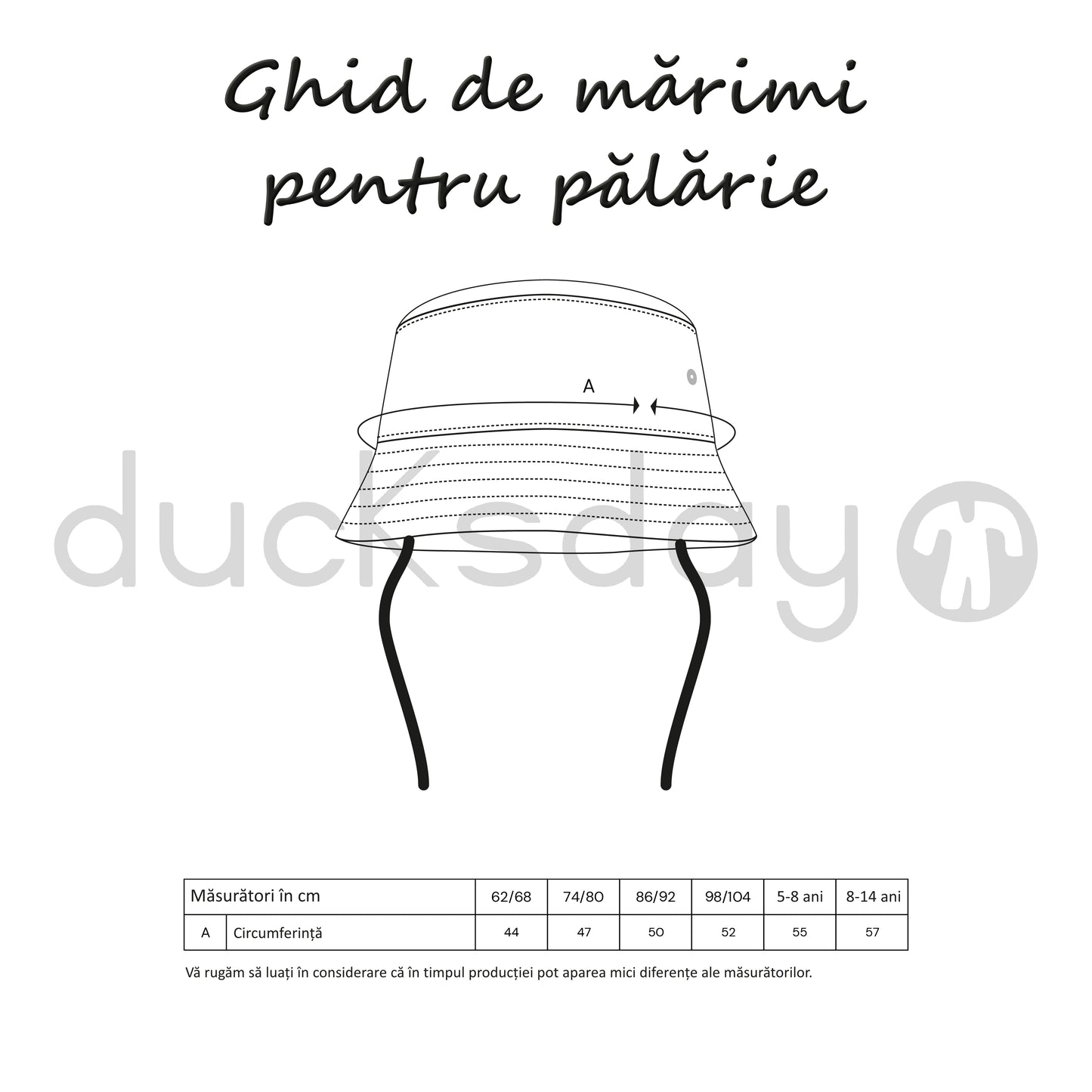 Pălărie de soare bucket UPF50+ - DucKsday - Cala