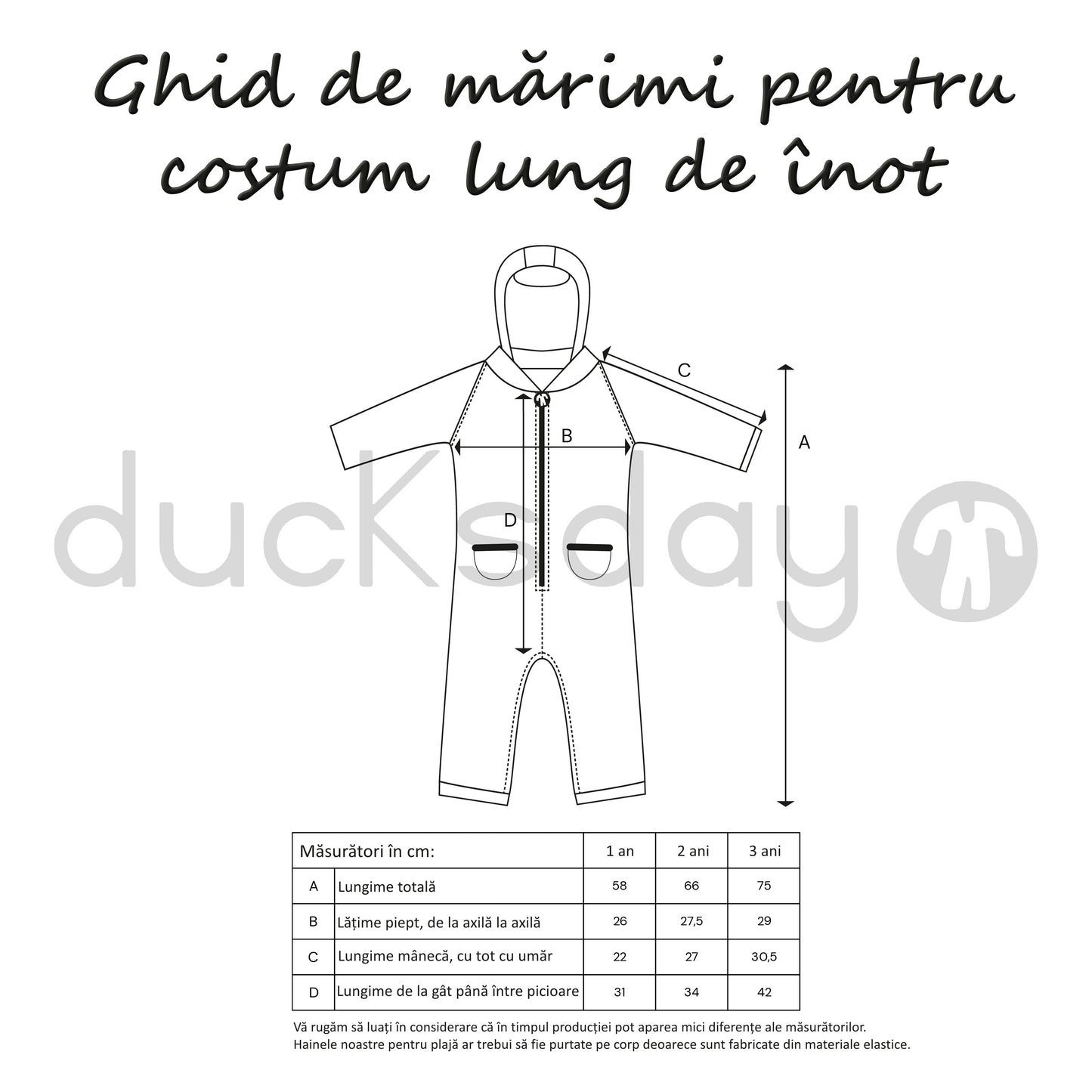 DucKsday - Costum pentru înot cu glugă cu protecție solară UPF 50+ - Cala