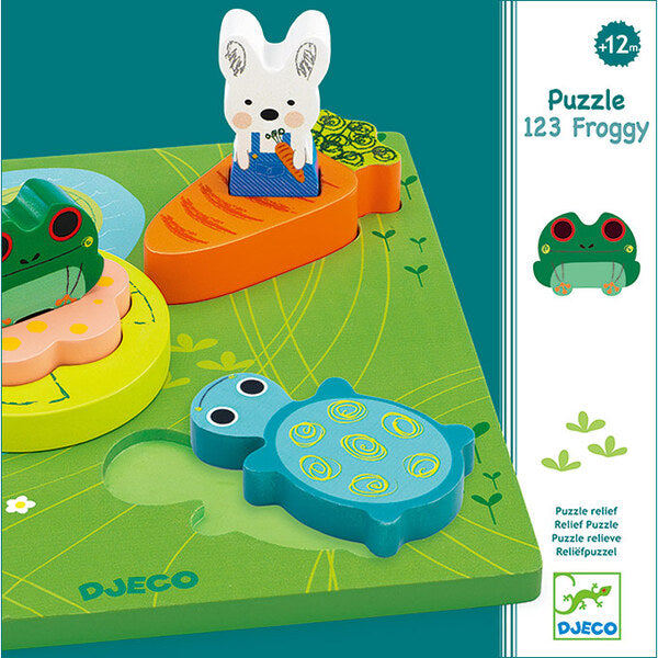 Puzzle Djeco relief 1,2,3 froggy