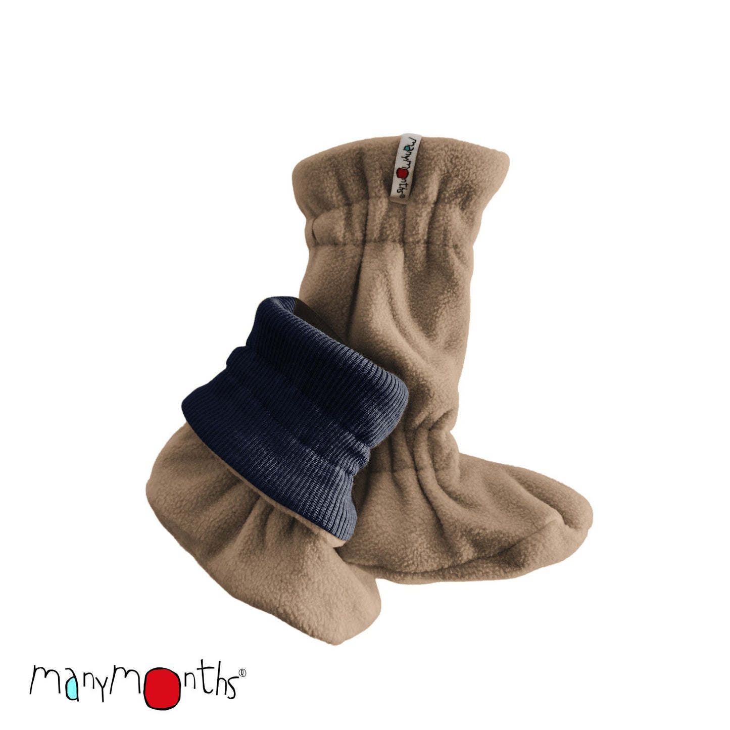 Botoșei ManyMonths Winter Booties pt babywearing - Granola/Polar Winter