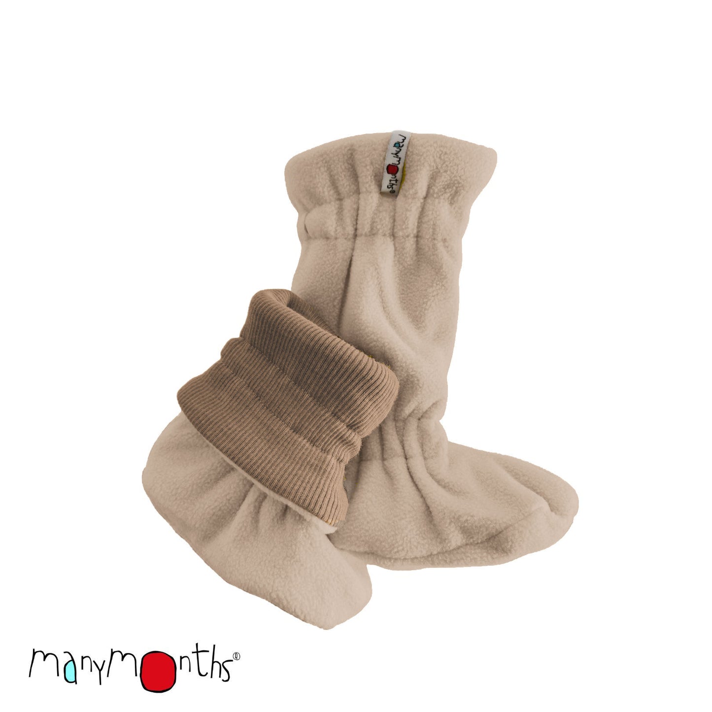 Botoșei ManyMonths Winter Booties pt babywearing - Nutty Granola/Coconut