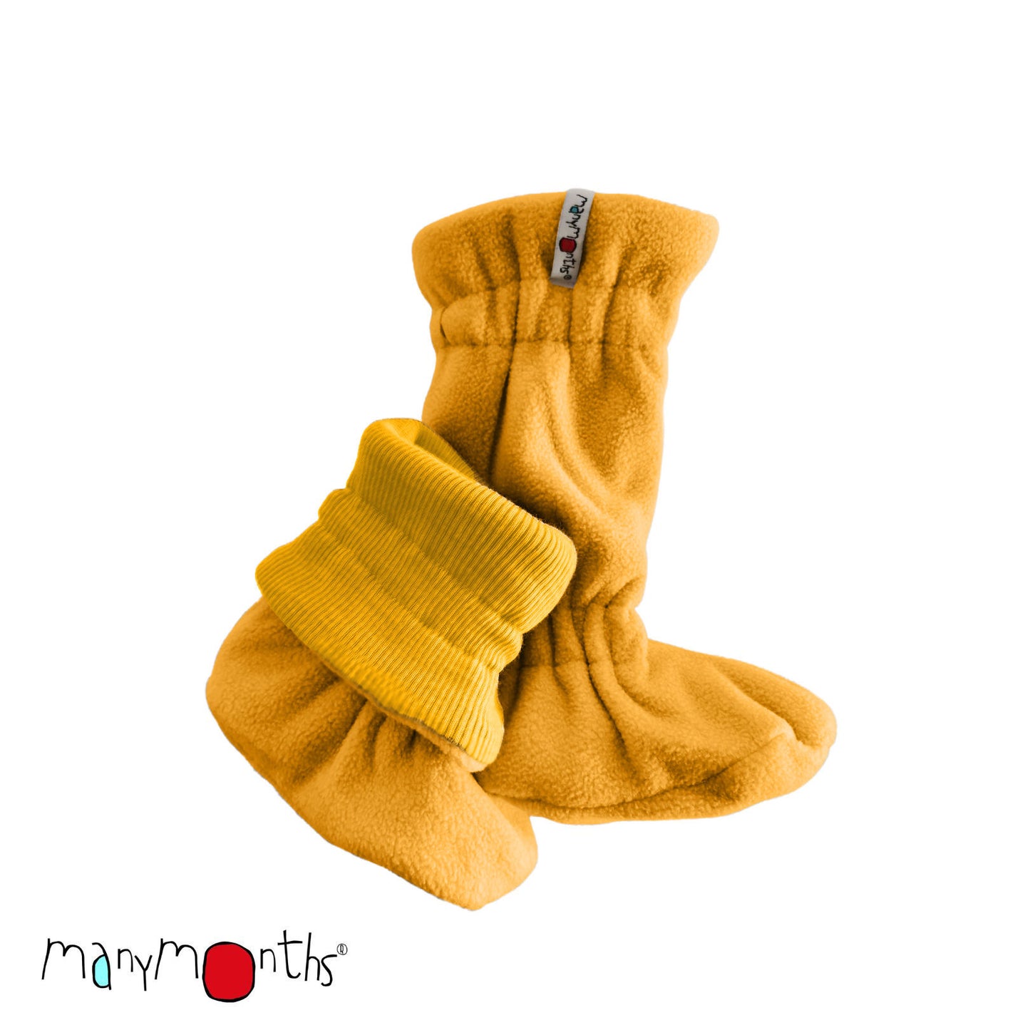 Botoșei ManyMonths Winter Booties pt babywearing - Axolotl Yellow/Yellow