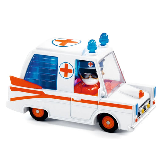 Ambulanța Hurry Ambulance Colecția Crazy Motors, Djeco