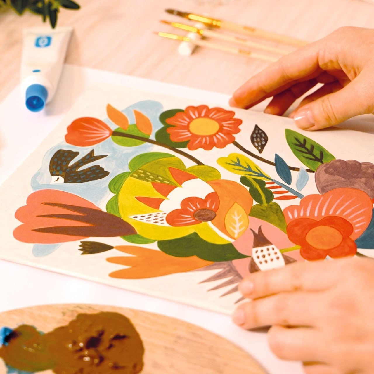 Atelier creativ de pictură pentru adulți Flori, Djeco