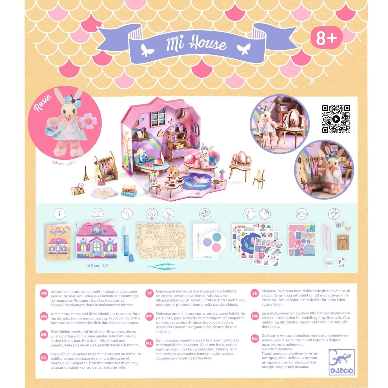 Căsuță miniaturală de asamblat și colorat Rosie, Djeco