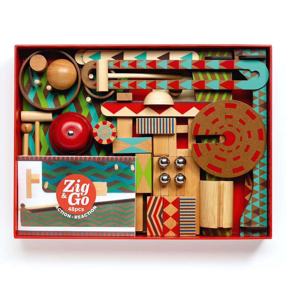 Zig&Go Djeco, set de construcție trasee, 48 piese