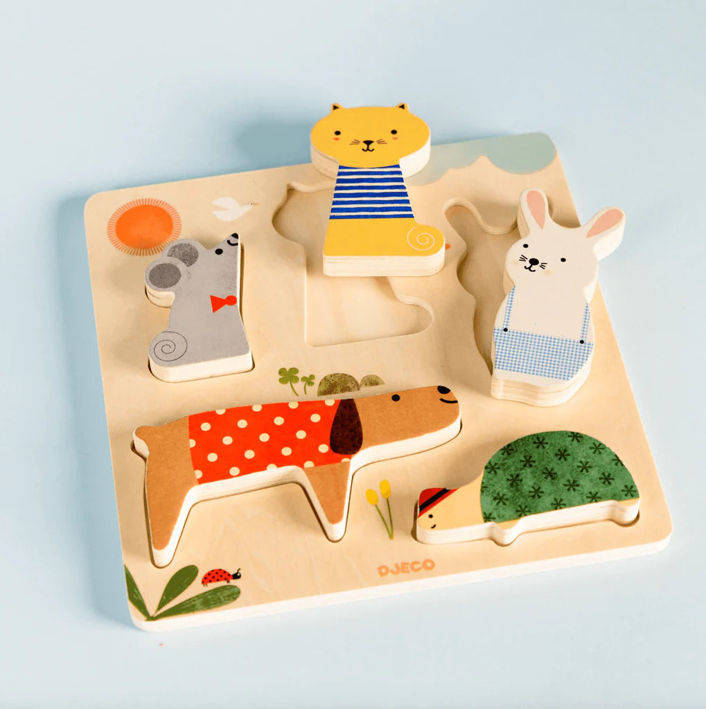 Puzzle lemn animale de companie