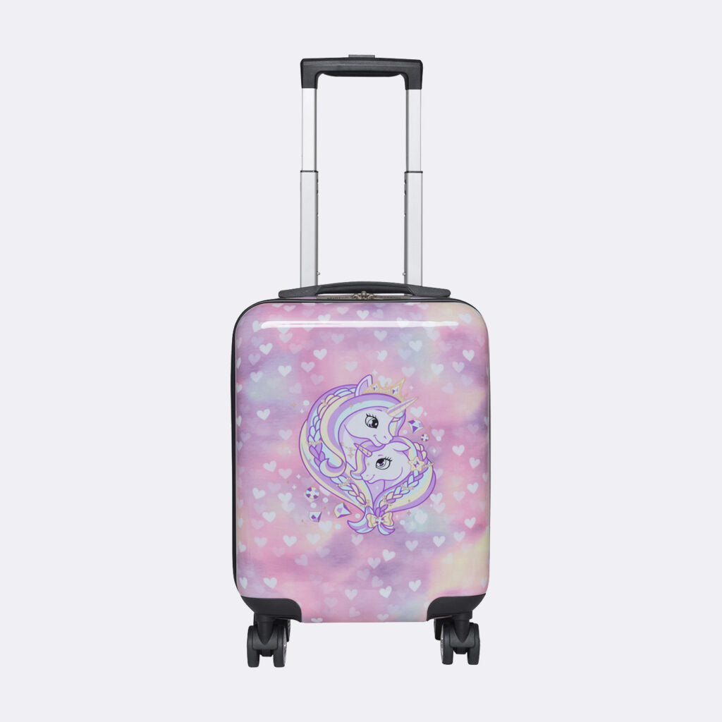 Troler pentru copii, cu roți 360°, Unicorn Princess Purple
