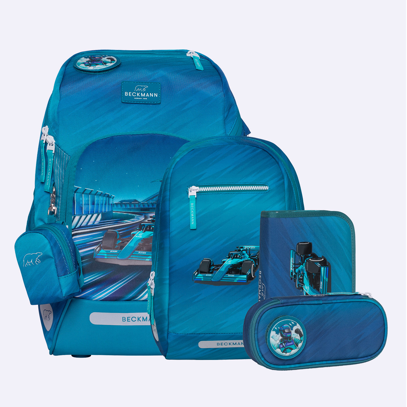Ghiozdan, rucsac ergonomic cu perna de aer, set Active Air FLX 6 piese, Racing